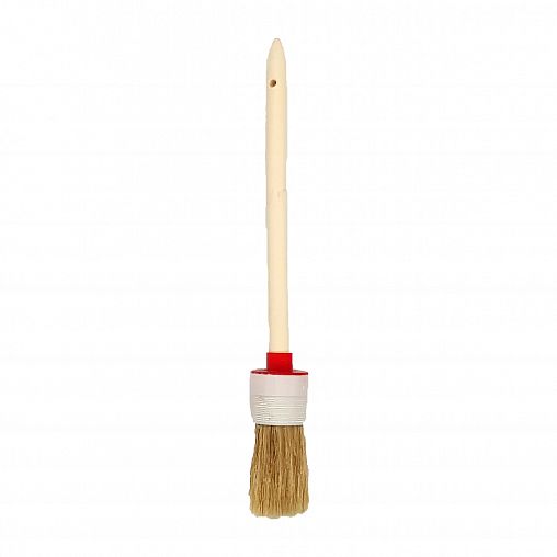 Кисть круглая Кедр №6, натуральная щетина, деревянная ручка, 30 мм фото