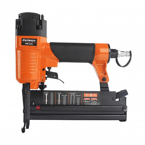 Пневмостеплер Patriot ANG 210R, 3 в 1, для скоб, шпилек и гвоздей, тип 90, 13 - 40 мм, 85 л/мин фото