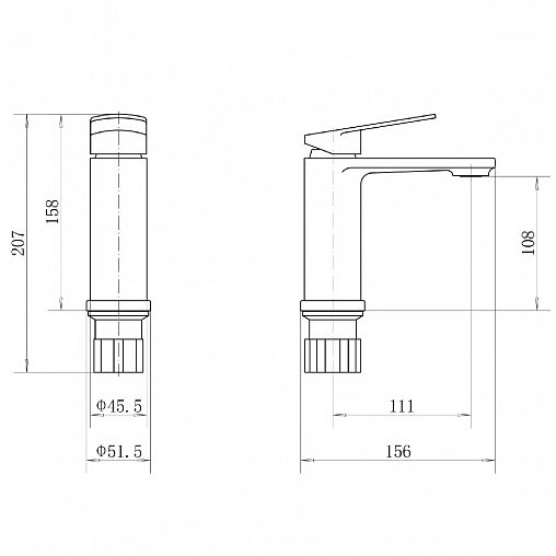 Смеситель для раковины с коротким изливом Fashun A1088, хром фото