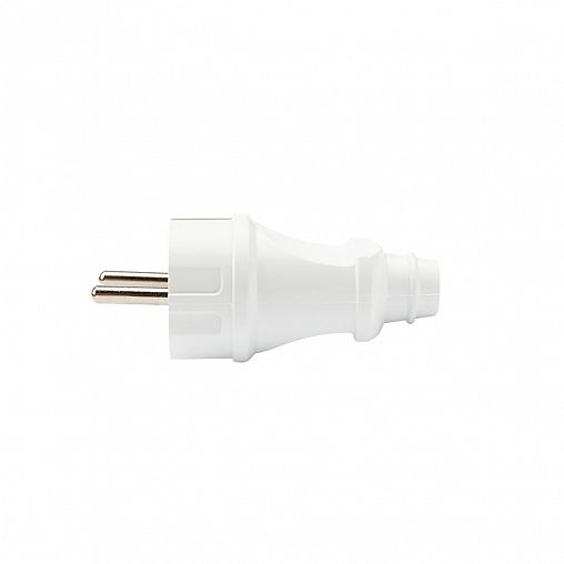 Вилка прямая Rexant Евро, с заземлением, 16 A, белая фото