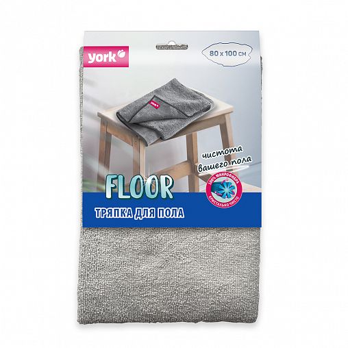 Салфетка для пола York, микрофибра, 80 x 100 см, серая фото