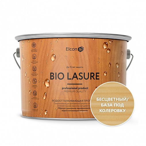 Пропитка для дерева водоотталкивающая Elcon Bio Lasure, 2 л, бесцветная фото