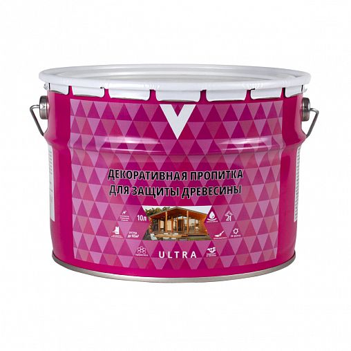 Декоративная пропитка для дерева V Ultra, шелковистая полуматовая, 10 л, белая фото