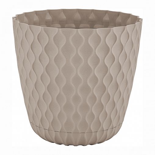 Горшок для цветов InGreen Wave, с поддоном, 4,7 л, французский платан фото