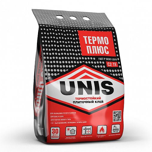 Клей для плитки Unis Термо плюс, термостойкий, 5 кг фото