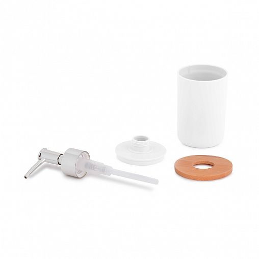 Дозатор для жидкого мыла Альтернатива Бамбук, белый фото