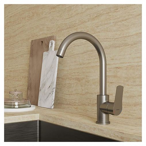 Смеситель для кухни Milardo Meal, сатин фото