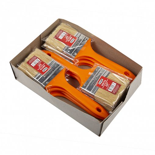 Кисть плоская Кедр №2,5, натуральная щетина, пластиковая ручка, 63 мм фото