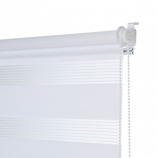 Рулонная штора день-ночь Decofest Бейс белый, 140 x 180 см фото