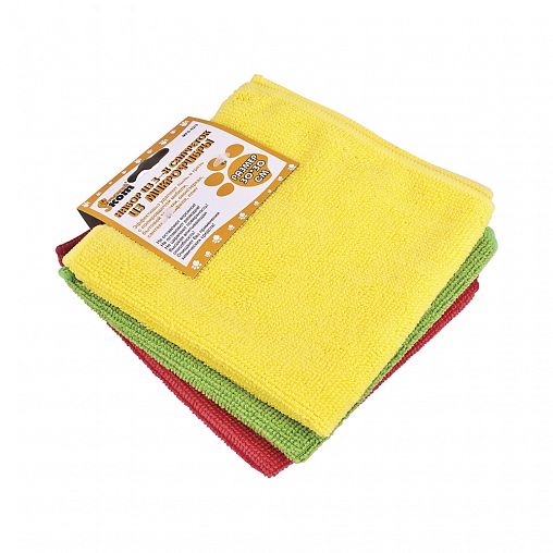 Салфетки Рыжий кот, микрофибра, 30 x 30 см, набор 3 шт фото