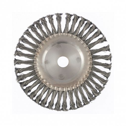 Щетка для УШМ Кедр, плоская, 125 мм, посадка 22,2 мм, крученая проволока 0,5 мм фото