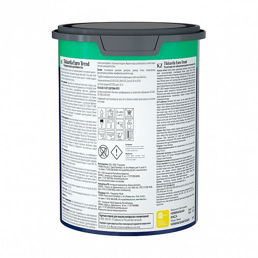 Краска интерьерная для обоев и стен Tikkurila Euro Trend (Евро Тренд), 0,9 л, бесцветная, база C фото