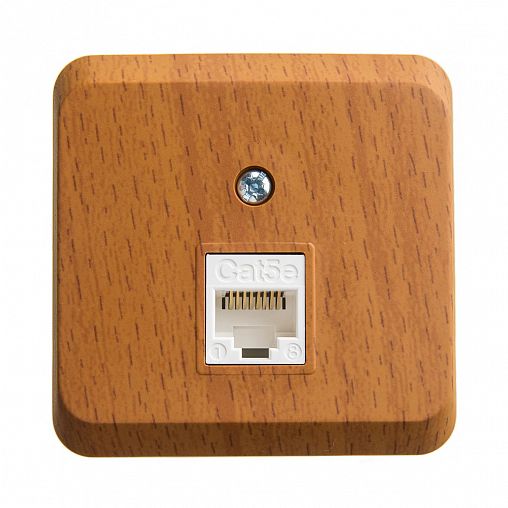 Розетка компьютерная RJ45 Systeme (Schneider) Electric Этюд, накладная, бук фото