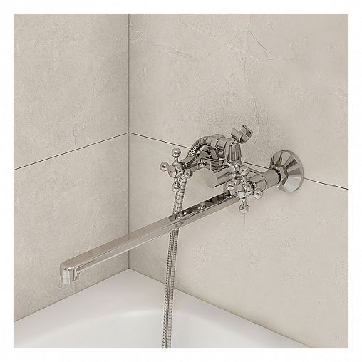 Смеситель для ванны с душем Milardo Duplex HELSB02M02, с длинным изливом, хром фото
