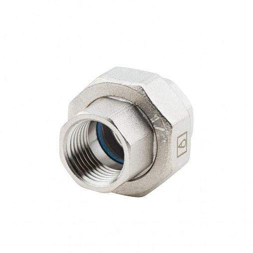 Муфта прямая (американка) латунная никелированная Alato, внутренняя-внутренняя резьба 1/2" фото