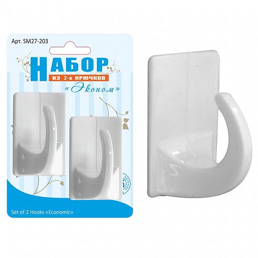 Крючки самоклеящиеся Мультидом Эконом SM27-203, 2 шт фото