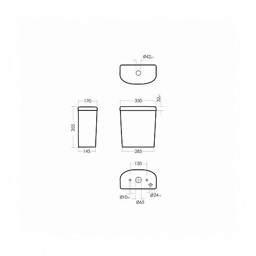 Унитаз напольный ободковый Sanita Формат Стандарт, 61,5 x 36 x 75,8 см, белый фото