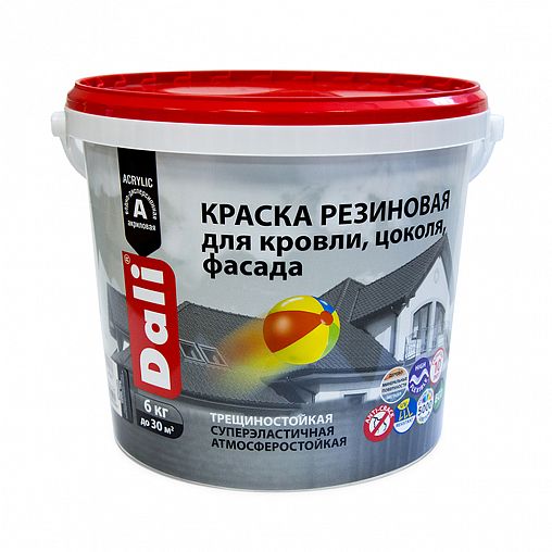 Краска резиновая Dali, глубокоматовая, 6 кг, RAL 6005, зеленый мох фото