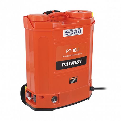 Опрыскиватель ранцевый аккумуляторный Patriot PT-16LI, 12 В, 8 Ач, 16 л, с АКБ и ЗУ фото