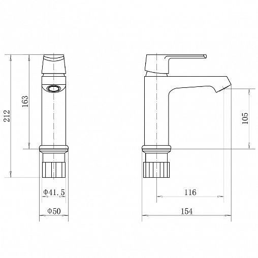 Смеситель для раковины с коротким изливом Fashun A1089, хром фото
