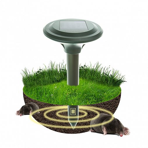 Отпугиватель кротов Rexant R30, ультразвуковой, на солнечной батарее, d 14 x 38 см фото