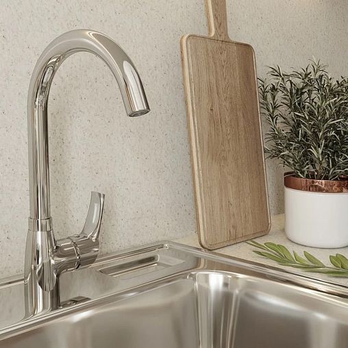 Смеситель для кухни Milardo Meal M07SB0JM05, однорычажный, хром фото