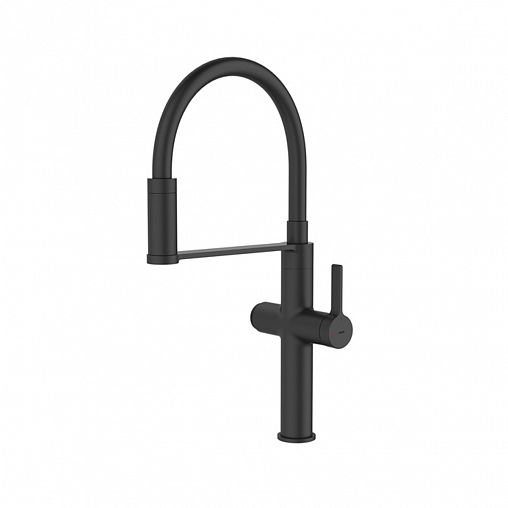 Смеситель для кухни IDDIS Ikon, с гибким изливом и подключением к фильтру, черный матовый фото