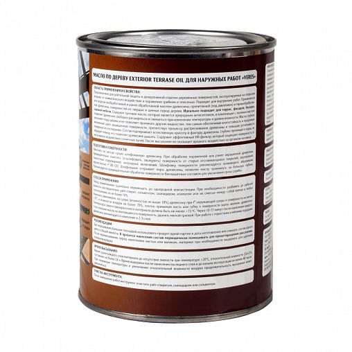 Масло для дерева Veres Exterior Terrase Oil, 1 л, бесцветное фото