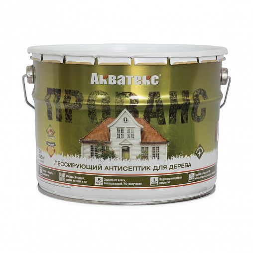 Антисептик для дерева Акватекс Прованс, лессирующий, полуматовый, 9 л, ваниль фото