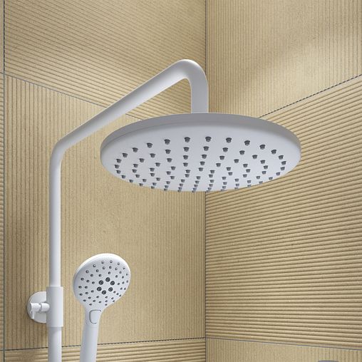 Душевая система с тропическим душем IDDIS Ray, белая матовая фото