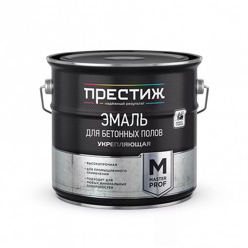 Эмаль для бетонных полов укрепляющая Престиж, полуматовая, 3,5 кг, серая фото