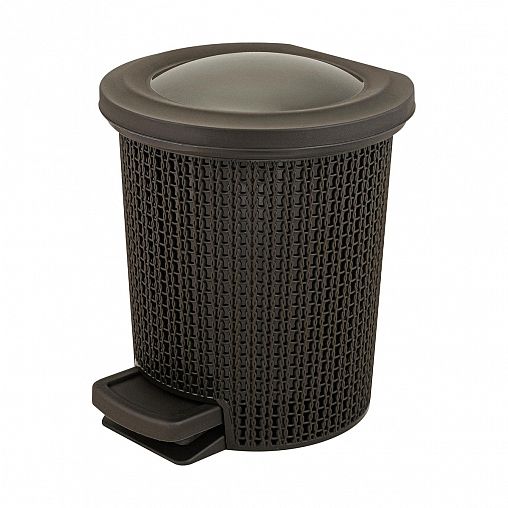 Контейнер для мусора с педалью Spin&Clean Soul, 6 л, венге фото