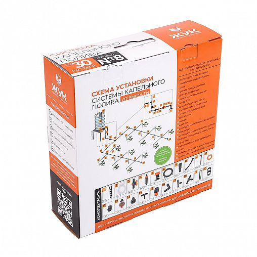 Комплект для капельного полива Жук №8, от емкости, регулируемые капельницы, с таймером, 30 растений фото