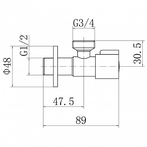 Кран угловой Fashun A54897C-1, наружная-наружная резьба 1/2" x 3/4", сатин фото