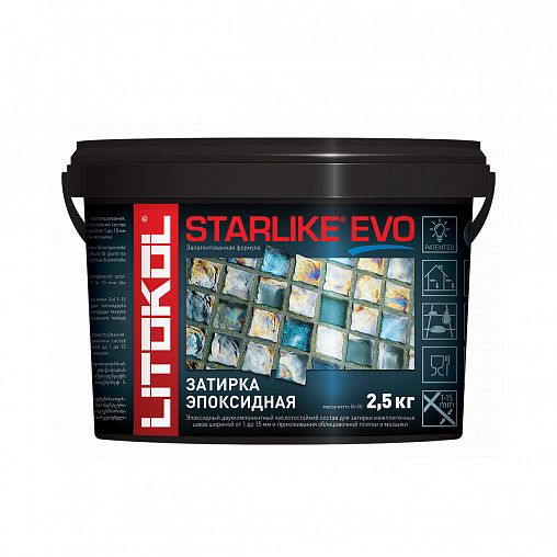 Затирка эпоксидная двухкомпонентная Litokol Starlike Evo S.105, Bianco Titanio, 2,5 кг фото