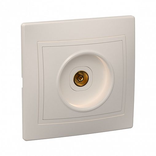 Розетка телевизионная IEK Кварта, 5 - 862 МГц, кремовая фото