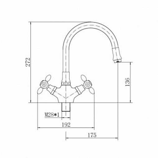 Смеситель для кухни Fashun A4419-B7266, с гибким изливом, хром/белый фото