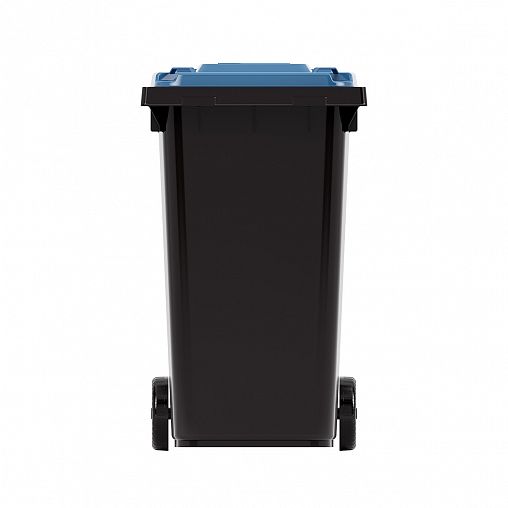 Бак для мусора Альтернатива, на колесах, 240 л, черно-синий фото Бак для мусора Альтернатива, на колесах, 240 л, черно-синий фото