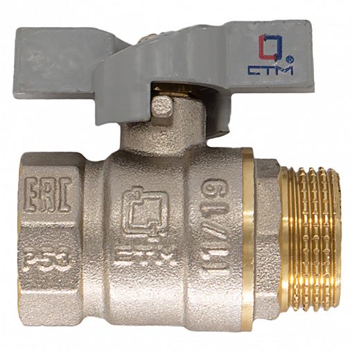 Кран шаровой латунный СТМ Стандарт, 1", внутренняя/наружная резьба, бабочка фото