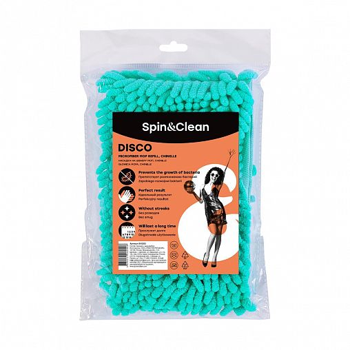 Насадка для швабры Spin&Clean Chenille Disco, микрофибра, 41 x 12 см фото