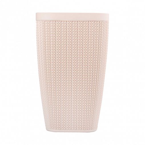 Контейнер для мусора Альтернатива Вязаное плетение, с плавающей крышкой, 10 л, бежевый фото