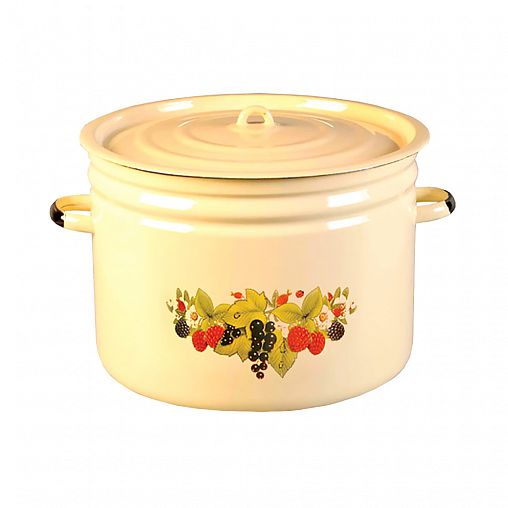 Кастрюля эмалированная СтальЭмаль с крышкой, 9 л, с декором фото