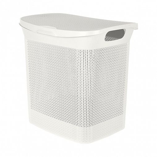 Корзина для белья Keeplex Ajur, с крышкой, 35 л, белое облако фото