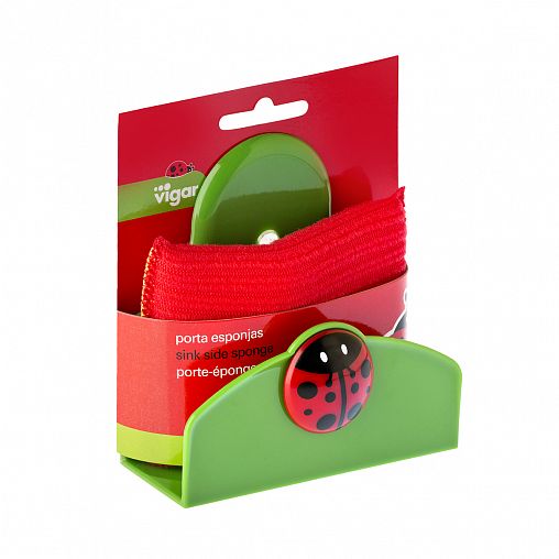 Губка для мытья посуды на подставке Vigar Ladybug фото