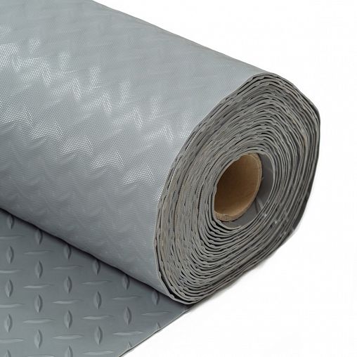 Коврик-дорожка SunStep Рифленый, ПВХ, 0,9 x 12 м, серый фото