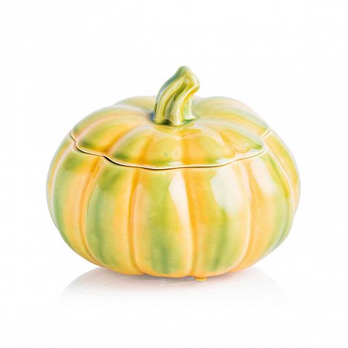 Блюдо сервировочное Bordallo Pinheiro Тыква, с крышкой, керамическое, 17,5 x 14 см фото