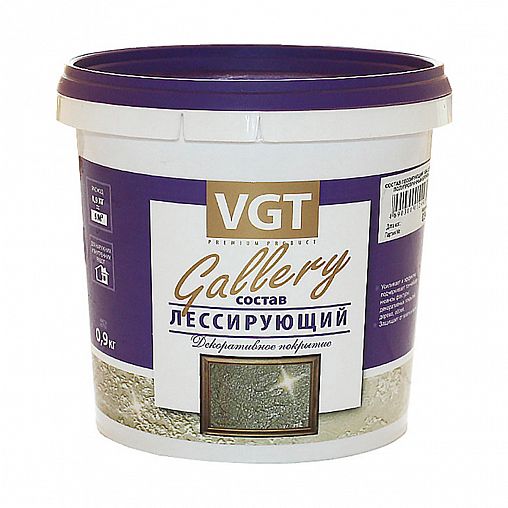 Лессирующий состав VGT Gallery, полупрозрачный, 2,2 кг, бесцветный фото