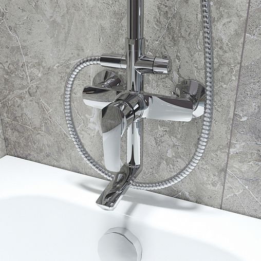 Душевая система с тропическим душем IDDIS Ray, хром фото