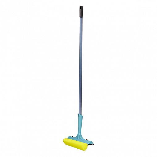 Щетка для мытья окон Spin&Clean Step, с водосгоном, телескопическая ручка 150 см, небесный фото Щетка для мытья окон Spin&Clean Step, с водосгоном, телескопическая ручка 150 см, небесный фото