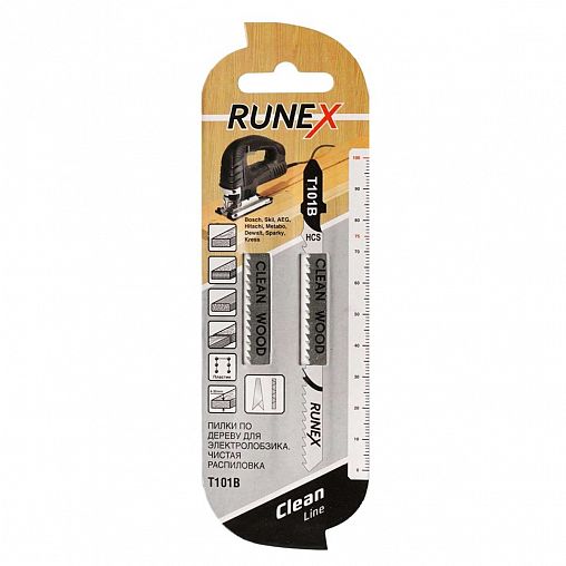 Пилки для электролобзика по дереву и пластику Runex Т101В, 100 мм, 2 шт фото